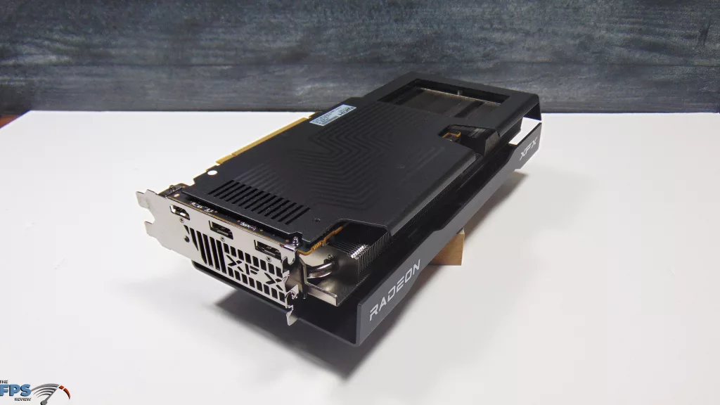 XFX Swift AMD Radeon RX 9060 XT OC Gaming Edition 16GB Card Bottom Angled
