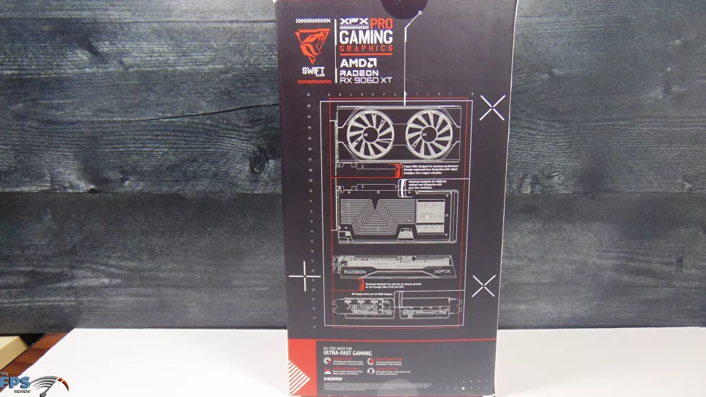 XFX Swift AMD Radeon RX 9060 XT OC Gaming Edition 16GB Box Back