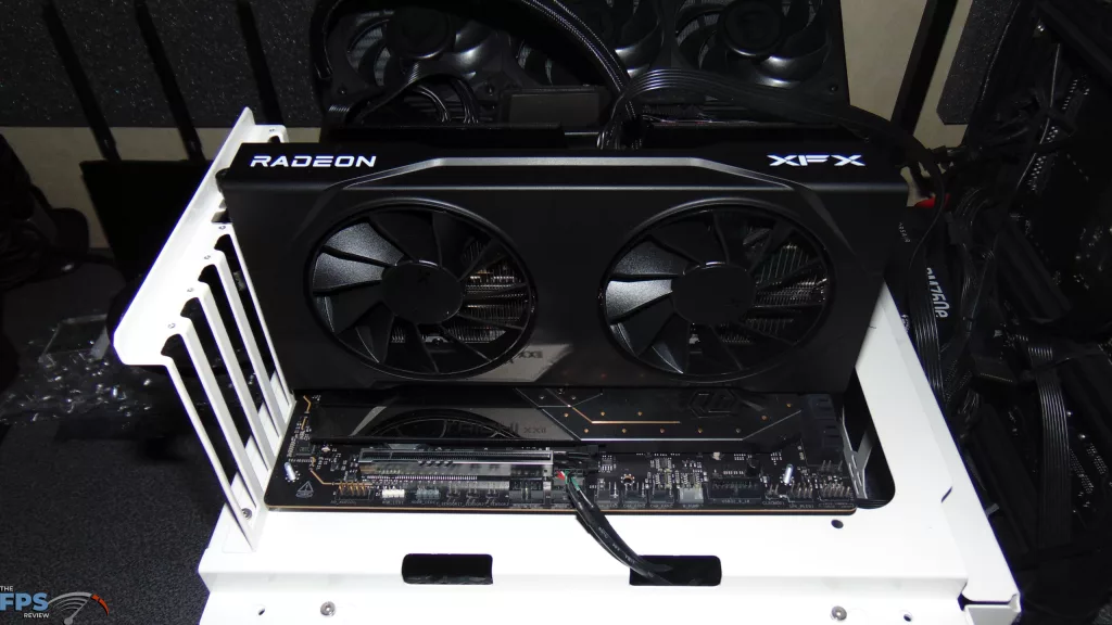 XFX Swift AMD Radeon RX 9060 XT OC Gaming Edition 16GB Card Installed in Computer