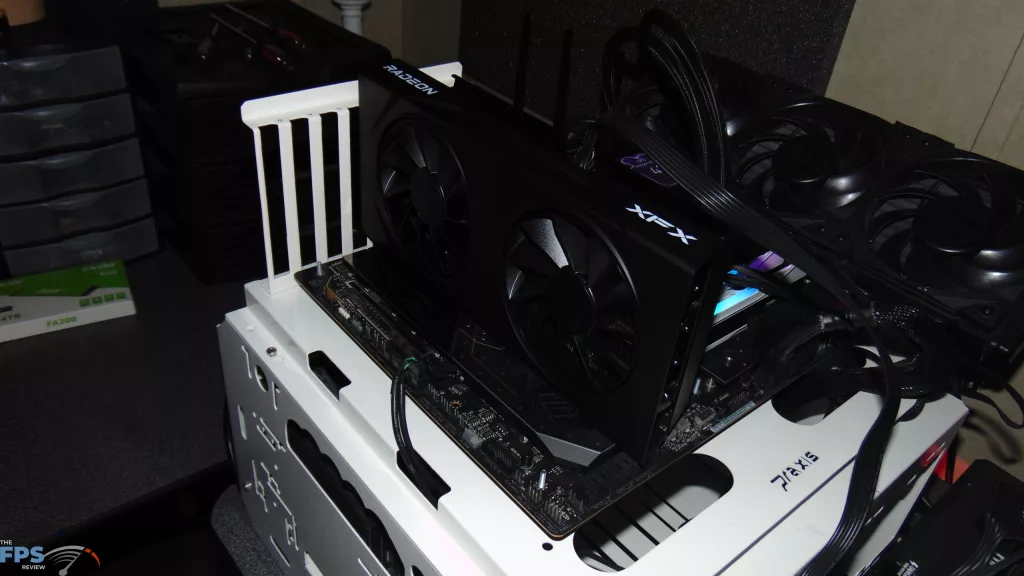 XFX Swift AMD Radeon RX 9060 XT OC Gaming Edition 16GB Card Installed in Computer