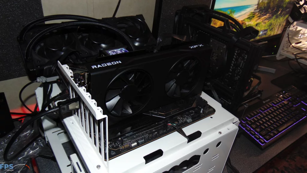 XFX Swift AMD Radeon RX 9060 XT OC Gaming Edition 16GB Card Installed in Computer