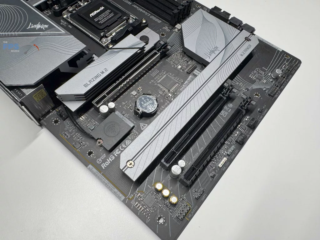 Close up of bottom of motherboard