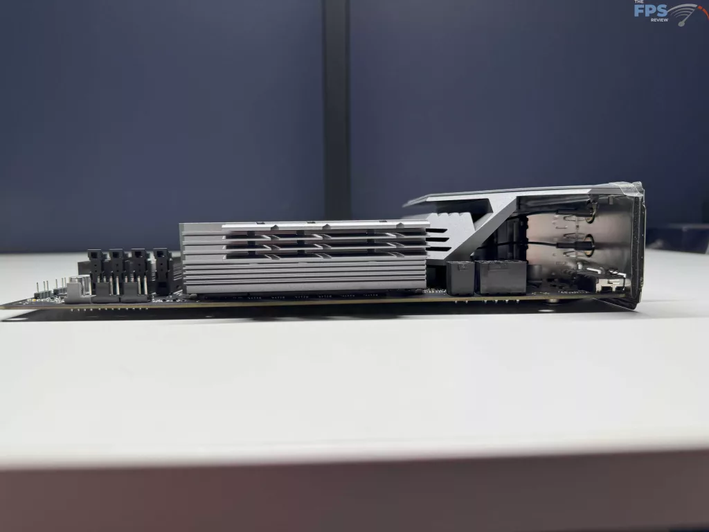 Side view of motherboard