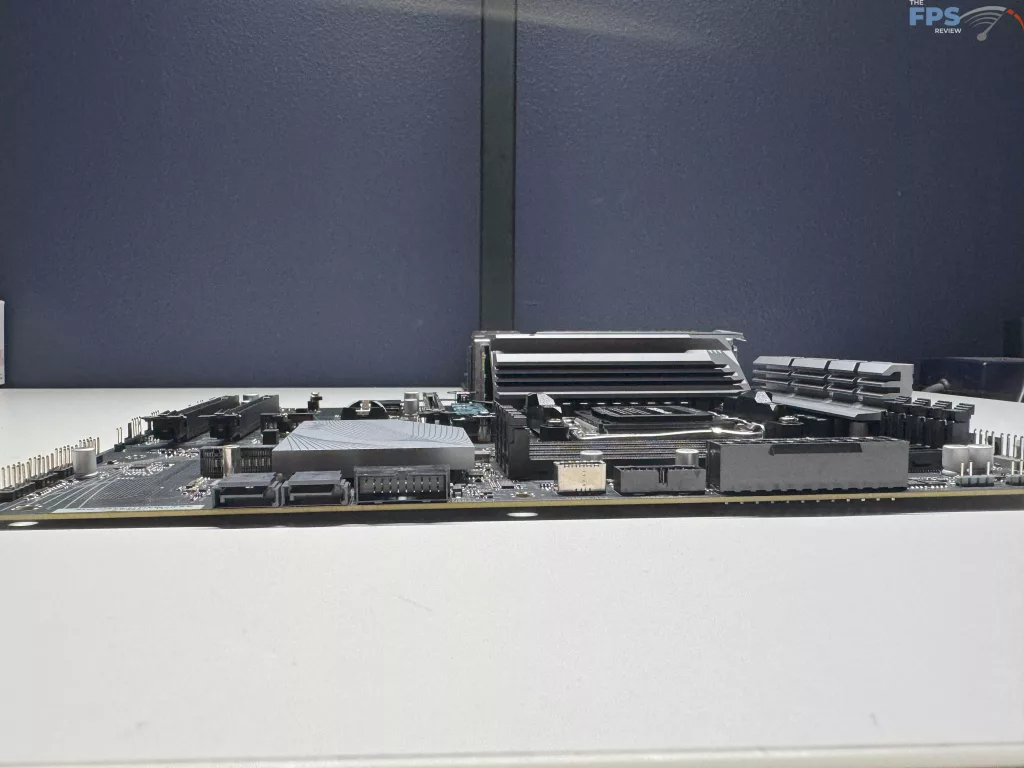 Side view of motherboard