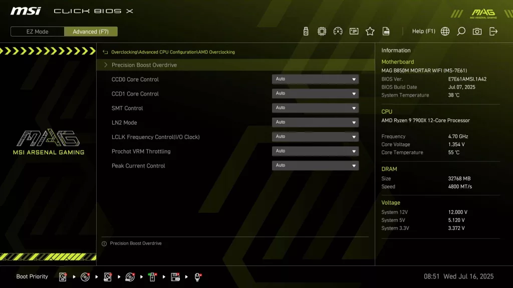 BIOS screen