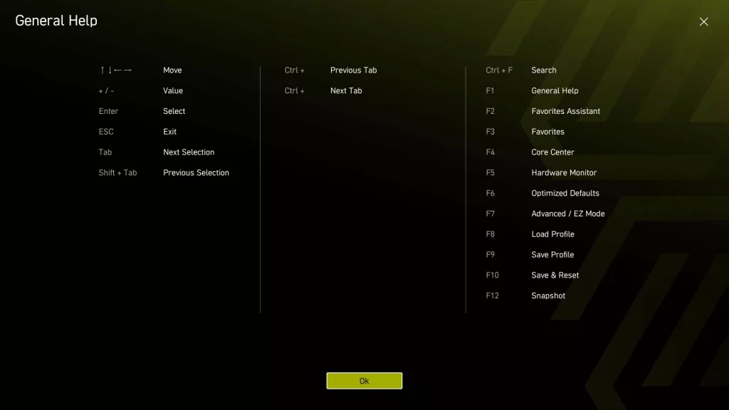 BIOS screen
