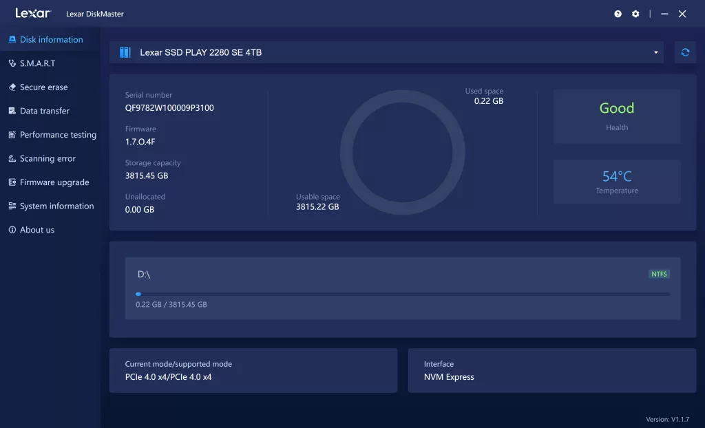 Lexar DiskMaster Screenshot