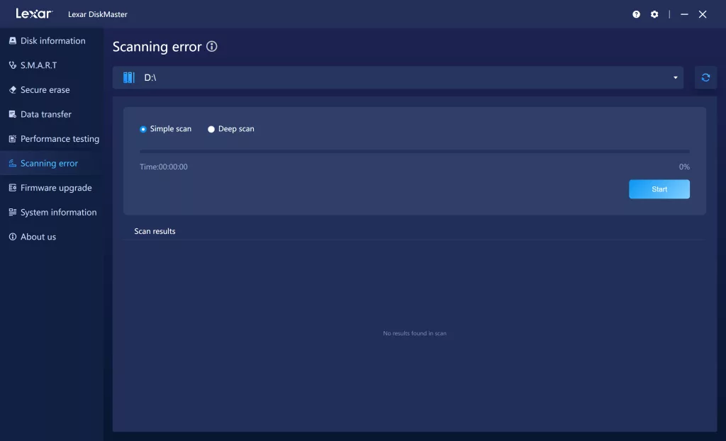 Lexar DiskMaster Screenshot