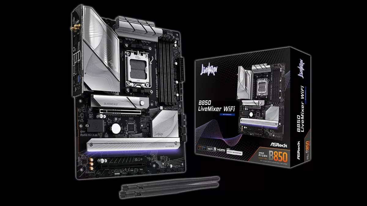 Scheda Madre ASRock B850 LiveMixer WiFi Per AMD AM5 (Ryzen 9000/8000/7000) – DDR5, PCIe 5.0, WiFi 7, 14+2+1 Fasi