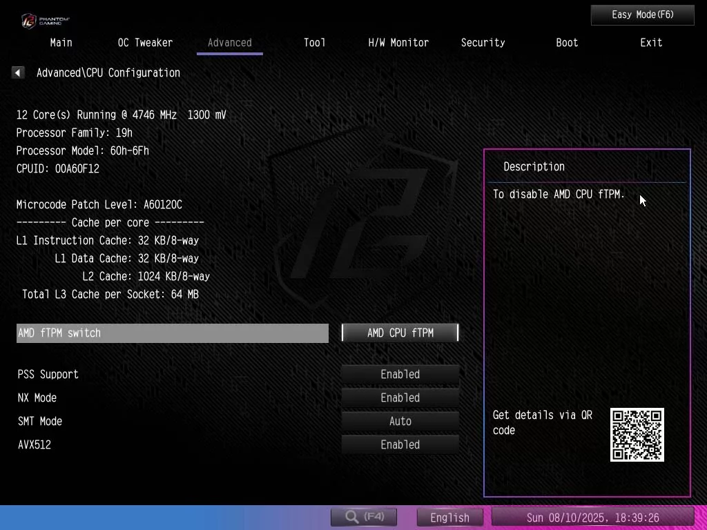 BIOS screen