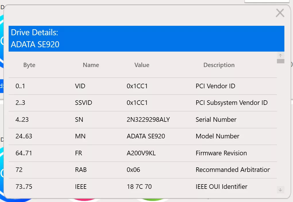 ADATA SSD ToolBox Screenshot