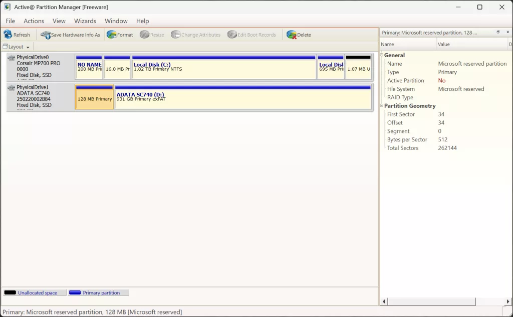 Partition Manager Screenshot