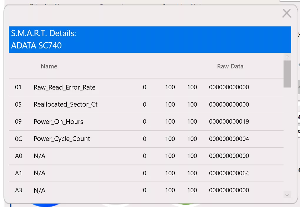 ADATA SSD ToolBox Screenshot