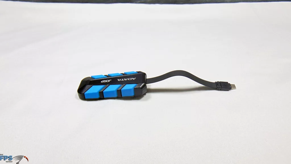 ADATA SC740 1TB External SSD Top View Cable Extended