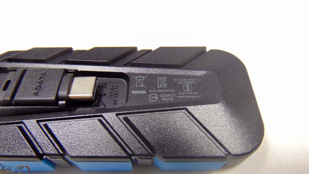 ADATA SC740 1TB External SSD Bottom View Label