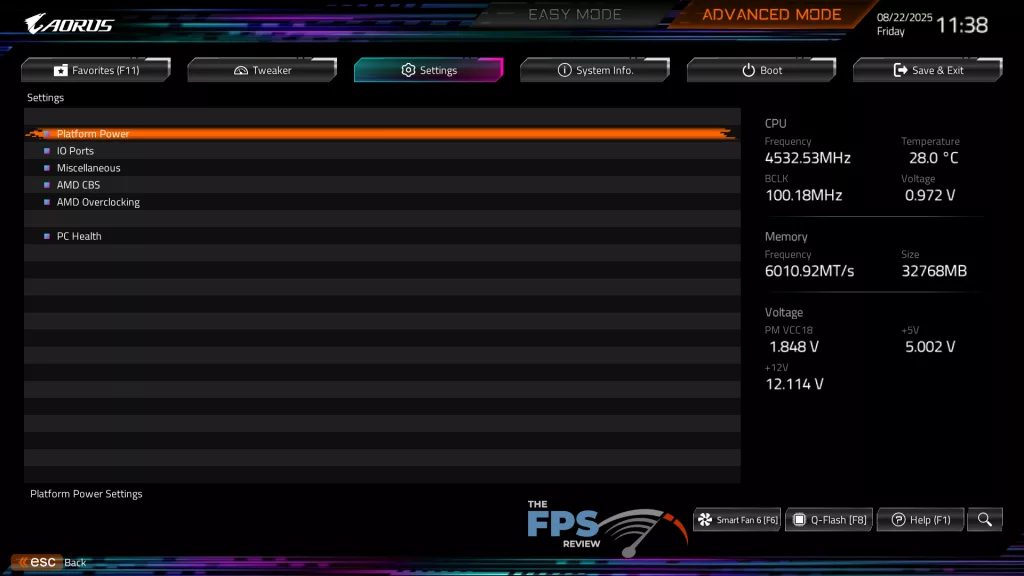 GIGABYTE X870E AORUS MASTER: UEFI/BIOS