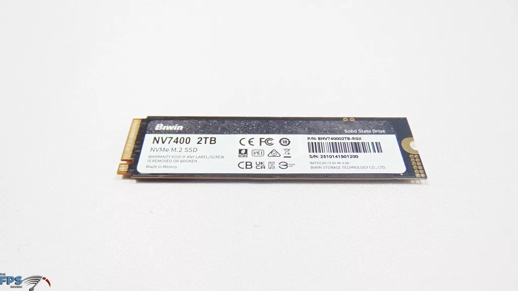 Biwin Black Opal NV7400 2TB PCIe Gen4 M.2 NVMe SSD Back of SSD