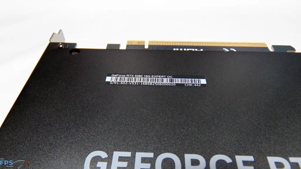 MSI GeForce RTX 5080 16G EXPERT OC Label
