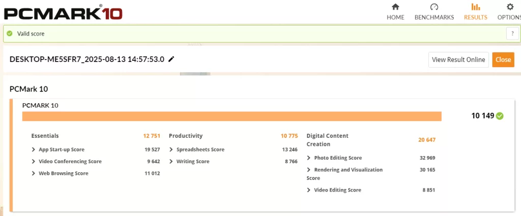 GIGABYTE X870E AORUS MASTER: PCMark10