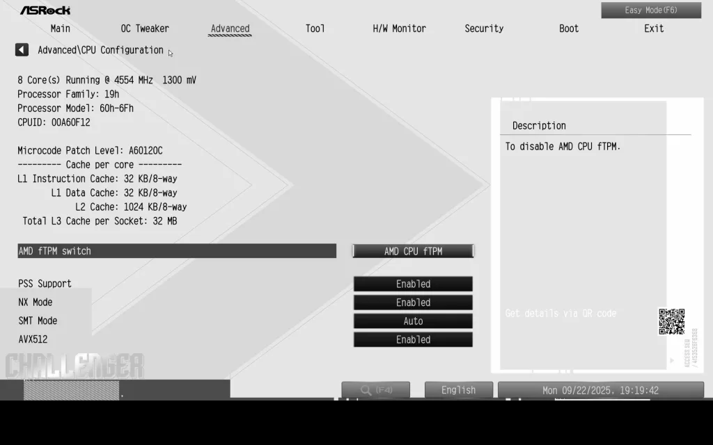 ASRock B850 CHALLENGER WiFi WHITE: BIOS