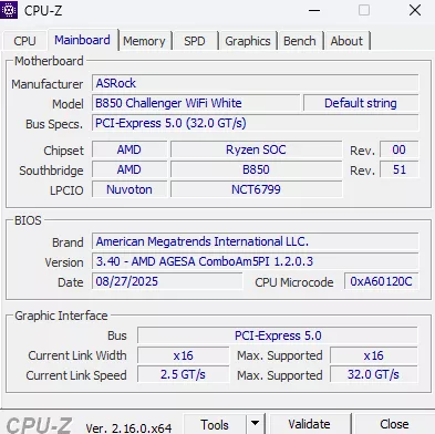 ASRock B850 CHALLENGER WiFi WHITE: cpuz-2