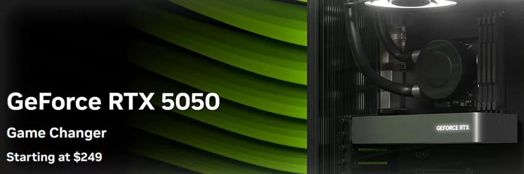 GeForce RTX 5050 Pricing Banner
