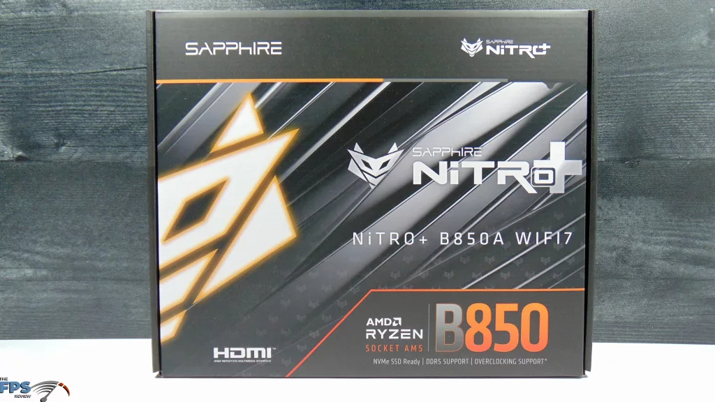 SAPPHIRE NITRO+ B850A WIFI 7 Motherboard Box Front
