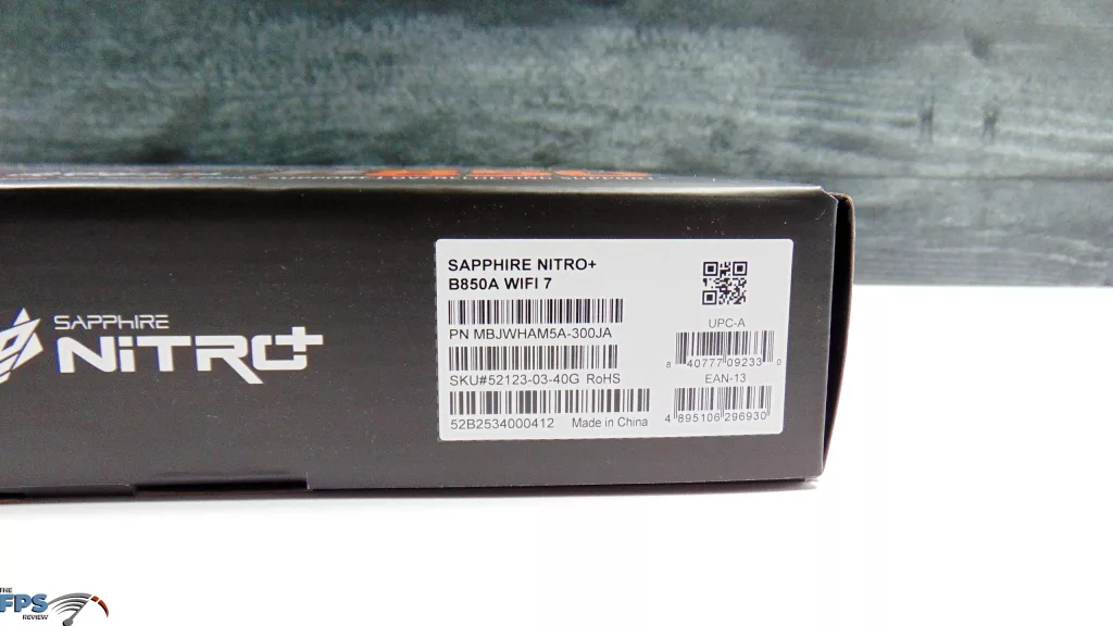 SAPPHIRE NITRO+ B850A WIFI 7 Motherboard Box Label