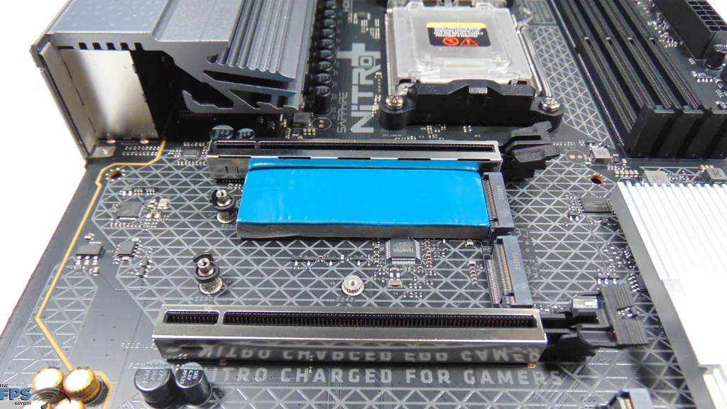 SAPPHIRE NITRO+ B850A WIFI 7 Motherboard Expansion and M.2 Slots Bare