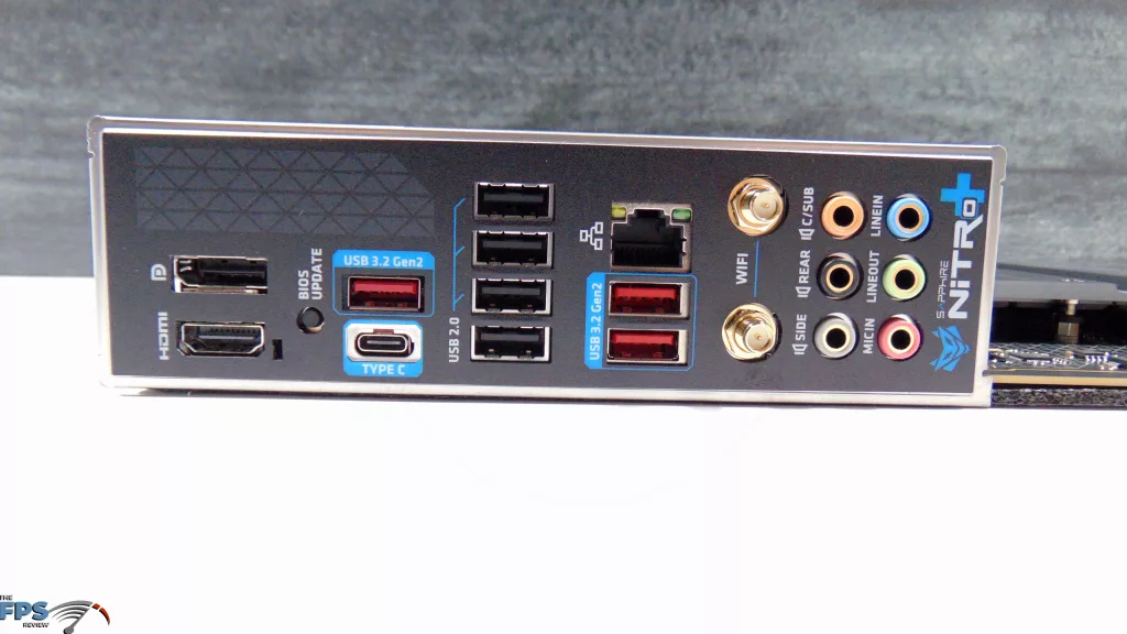 SAPPHIRE NITRO+ B850A WIFI 7 Motherboard Rear I/O Bracket and Ports