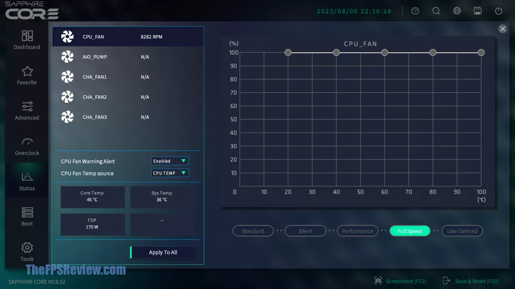 SAPPHIRE NITRO+ B850A WIFI 7 Motherboard SAPPHIRE CORE BIOS UI UEFI Screenshot