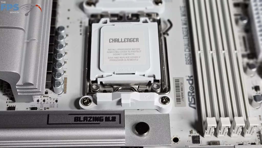 ASRock B850 CHALLENGER WiFi WHITE: CPU socket close