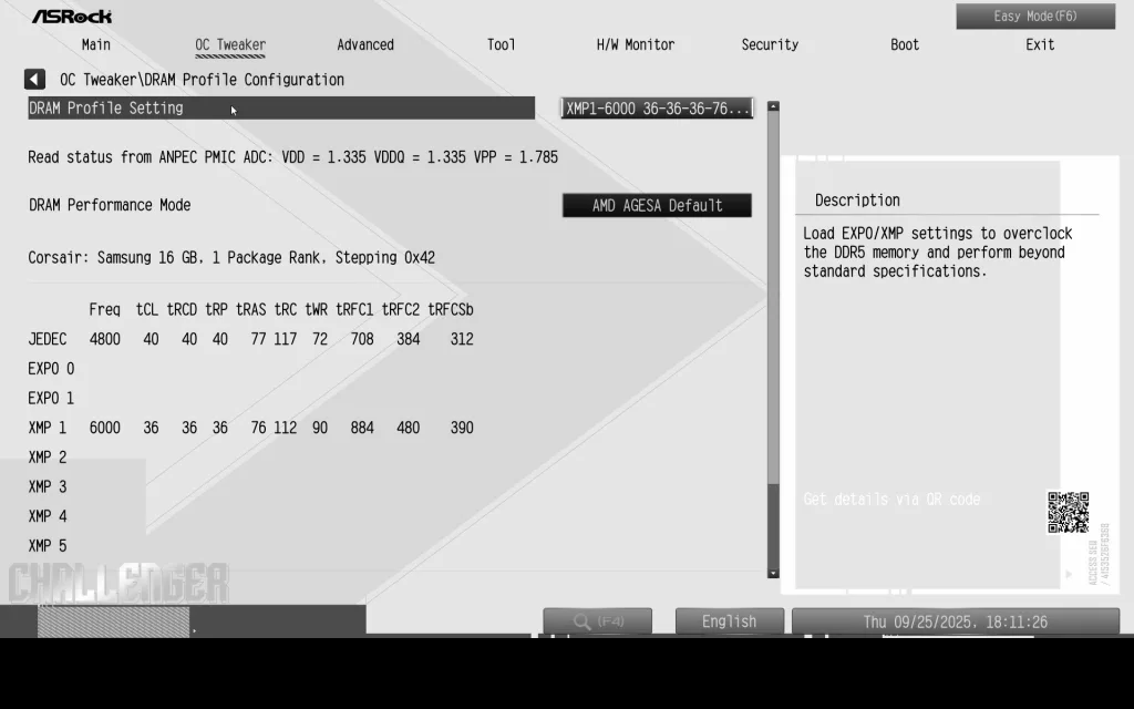 ASRock B850 CHALLENGER WiFi WHITE: BIOS