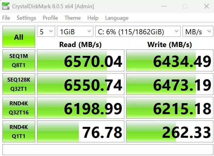 GIGABYTE X870E AORUS ELITE X3D Motherboard: crystalDisk performance