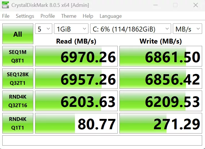 GIGABYTE X870E AORUS ELITE X3D Motherboard: crystalDisk performance