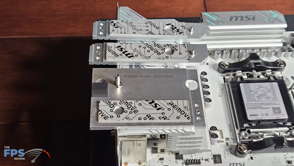 MSI B850 GAMING PLUS WiFi PZ motherboard: heatsinks back sides