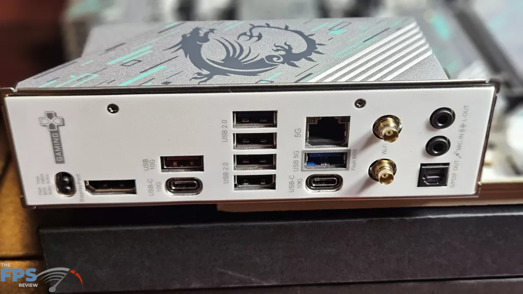 MSI B850 GAMING PLUS WiFi PZ motherboard: I/O rear panel