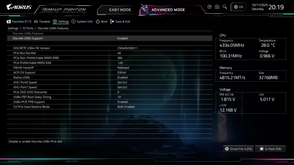 GIGABYTE X870E AORUS ELITE X3D Motherboard: BIOS screenshot