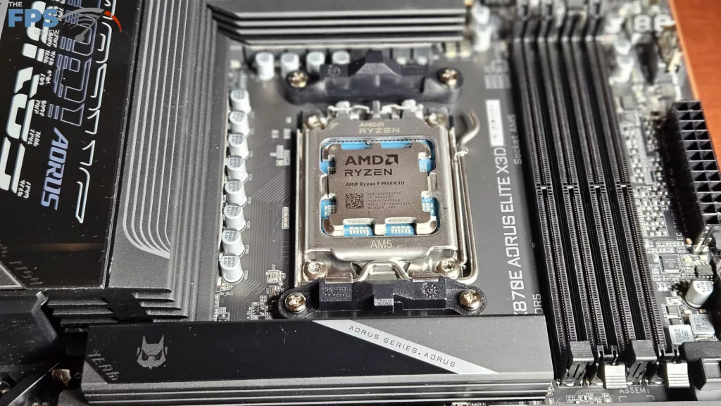 GIGABYTE X870E AORUS ELITE X3D Motherboard: cpu placed