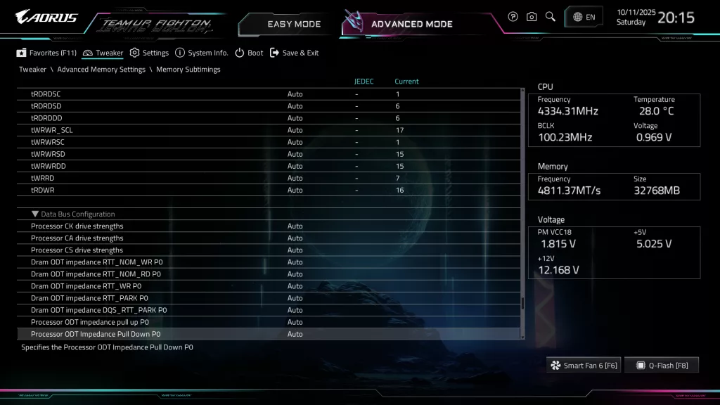 GIGABYTE X870E AORUS ELITE X3D Motherboard: BIOS screenshot
