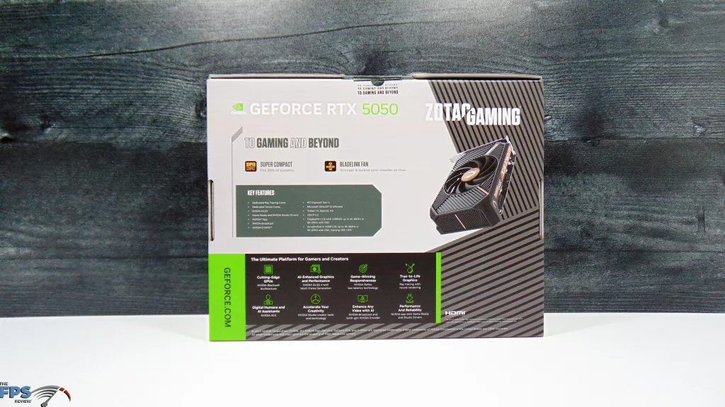 ZOTAC GAMING GeForce RTX 5050 SOLO Box Back