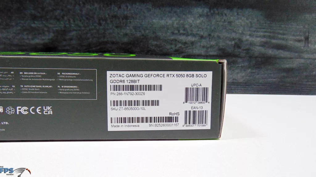 ZOTAC GAMING GeForce RTX 5050 SOLO Box Label