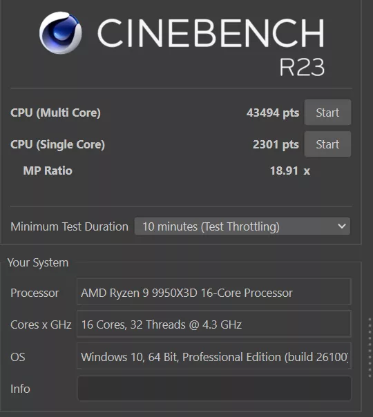 MSI MAG X870E TOMAHAWK MAX WiFi PZ motherboard: performance: Cinebench R23