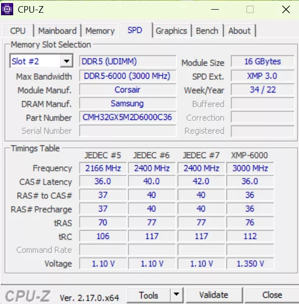 MSI Pro B850M-A WiFi PZ motherboard: CPUZ