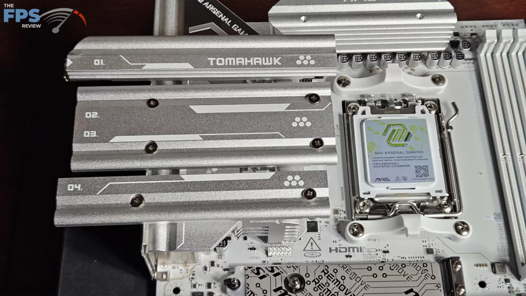 MSI MAG X870E TOMAHAWK MAX WiFi PZ motherboard: heatsinks