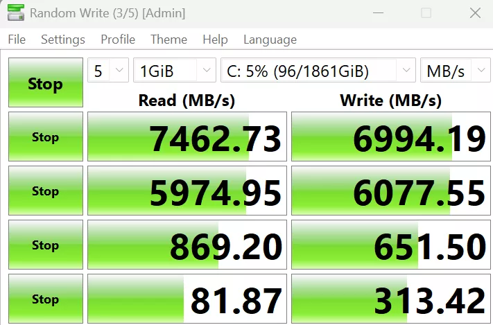 MSI MAG X870E TOMAHAWK MAX WiFi PZ motherboard: performance: CrystalDisk