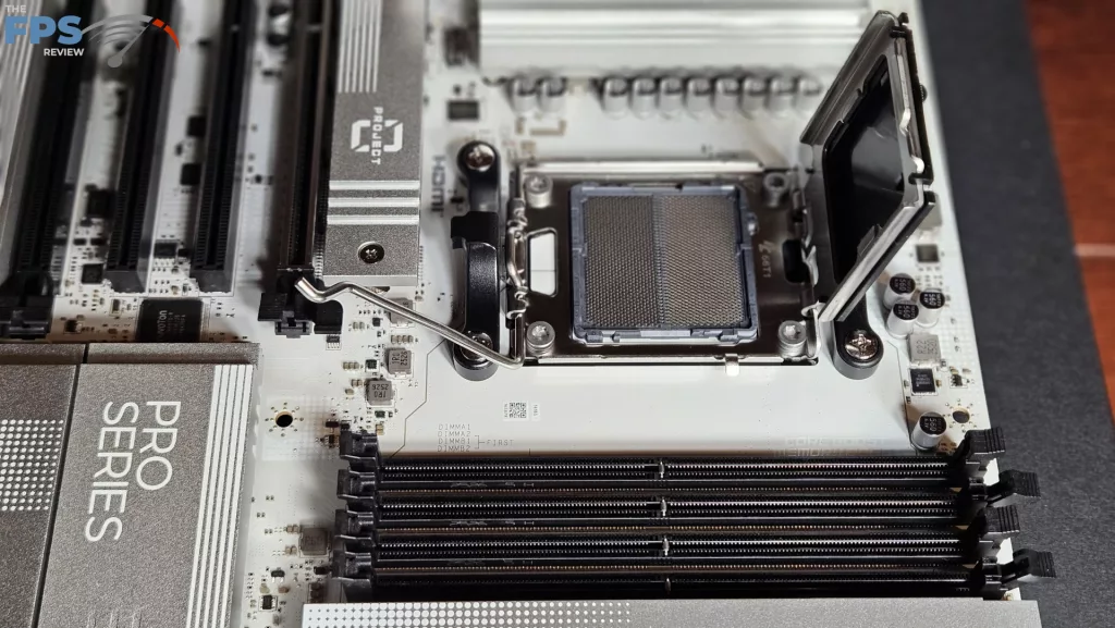 MSI Pro B850M-A WiFi PZ motherboard: CPU open and RAM