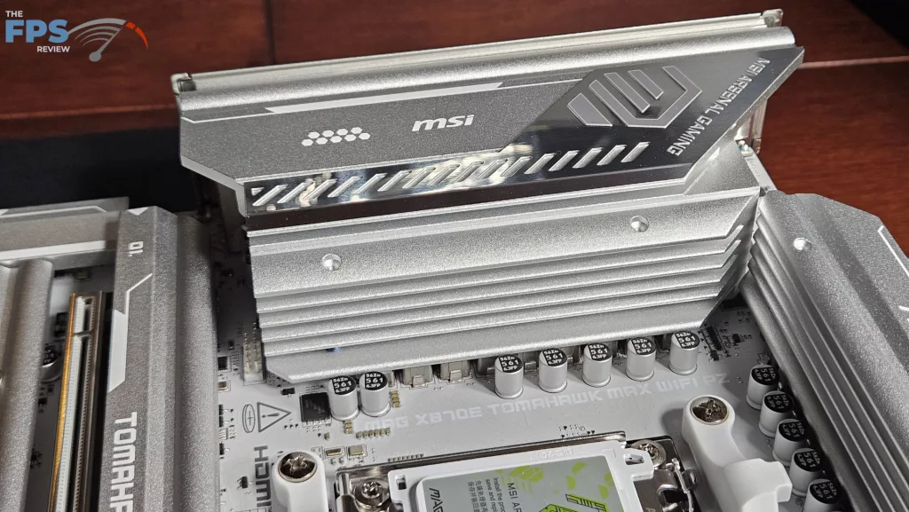 MSI MAG X870E TOMAHAWK MAX WiFi PZ motherboard: rear I/O heatsink cover