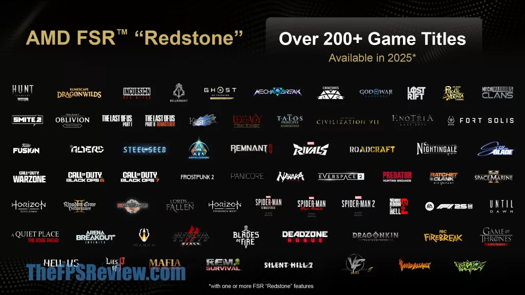 AMD FSR Redstone Press Presentation Slide