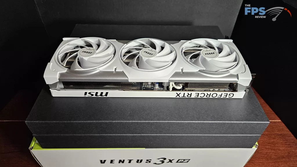 MSI GeForce RTX 5070 Ti 16G VENTUS 3X PZ OC video card: card top view